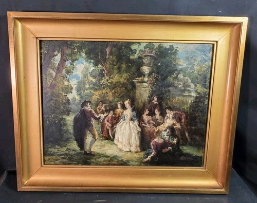 Tableau ancien huile scène - , de