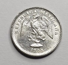 HIGH GRADE Monnaie Argent, 5 Centavos MoM 1905 - MEXICO (344.000ex)