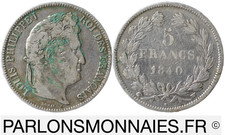 5 francs 1840 W Louis-Philippe