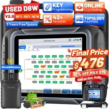 XTOOL D8W V2.0 Wireless OBD2 Scanner Full System Diagnostic Topology E.CU Coding