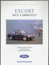 Ford Escort Cabriolet XR3i Pacifica Blue Special Edition 1990 UK Market Brochure
