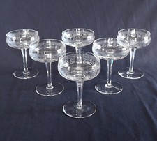 6 coupes à champagne - cristal de Baccarat - modèle Pompadour