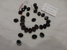 lot 30 antique pearl shuttle jet of Paris black oval faceted