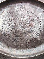 Plat en Étain XVIIIe Décor