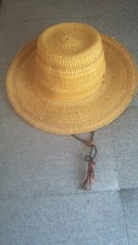 OLD VINTAGE QUALITY UNISEX STRAW BASKETRY HAT SIZE 60