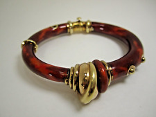 LA NOUVELLE BAGUE ENAMEL STERLING 925 18K YELLOW GOLD BANGLE BRACELET