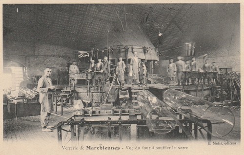Cpa verrerie marchiennes - de,