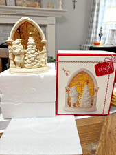 Lenox American by Design Illuminations Lit Santa Scene Christmas Figurine w/box