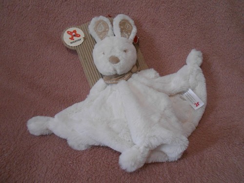 Doudou plat lapin crème beige