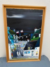 OIL PAINTING CANVAS RUE DE BREST SIGNED PHILIPPE LE GUEVEL BRETON PAINTER