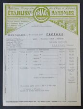 Invoice 1937 BANNALEC IRIAOL Bee Hive Bee Wax Factory Illustrated 113