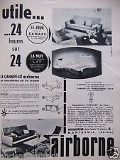 ADVERTISEMENT 1955 AIRBORNE SOFA BED USEFUL 24 HOURS A DAY - ADVERTISING