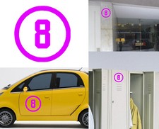 Numéro 8, Autocollant Vinyle