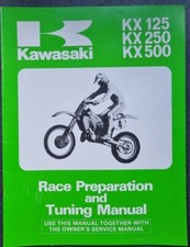 USED KAWASAKI KX125/250/500 MX MOTOCROSS RACE PREPARATION & TUNING MANUAL 1986