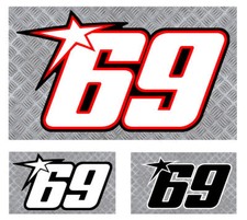 NUMERO 69 COURSE RACING NUMBER MOTO GP HAYDEN AUTOCOLLANT STICKER(NU004)