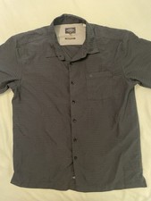 Quicksilver Waterman’s Collection Mens Button Down Shirt L Black/ Gray