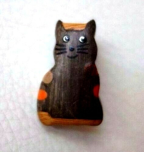 Broche bois chat chaton - bois,
