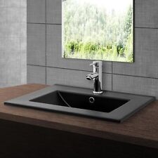 Lavabo en céramique noir mat