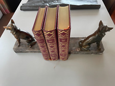 2 Presse livres support en marbre animal chien en régule époque 1930 1945