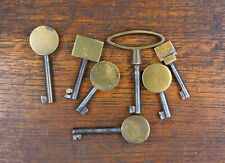 Lot of 7 old keys, furniture keys, chest of drawers, buffet, closet, lock, keys, key