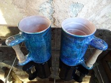 Paire de chopes en céramique signées CLOUTIER - 1960 - 1/3