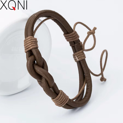 Bracelet tressé main cuir