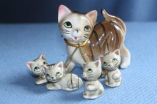 Chat décoratif en faïence et