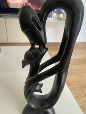 Antique African Wood Statue Hand Carved Ethnic Sculpture Very Rare