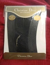Christian Dior BAS-COLLANTS Black Pantyhose *Rhinestone-like Design* SZ M