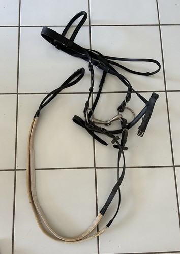Bridon cheval poney cuir noir - bridon,