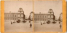 Belgique.Bruxelles.Station.Gare du Nord.Instantanée.Voitures à Chev.Photo Stereo