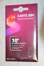 Carte SIM SFR Sans Engagement – 10€ Crédit Inclus – Neuve scellée