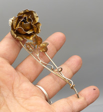 Antique Vermeil Silver Brooch Art Nouveau Rose - Ecole de Nancy 1910/20's