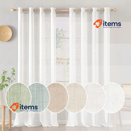 Rideaux voile blanc miulee - voile,