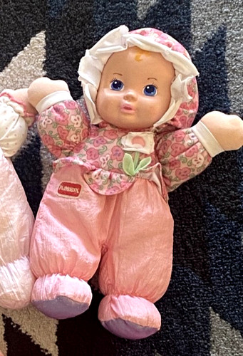 Doudou poupée vintage 30cm - poupée,