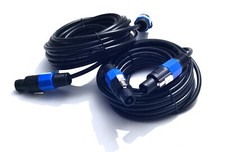 2Pack 20 ft Male Speakon to Speakon Cables, Audio Cord DJ Wire with Twist Lock