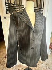 veste tailleur noire rayuré Ambre Paris (made in France)