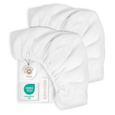 Drap Housse Cododo 70x140 Coton – Lot de 2 Draps-Housses Berceau 100 Mousseli...