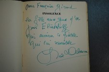 Rare Envoi de Lise DEHARME à Françoise GIROUD dans INSOLENCE Fontaine EO 1945
