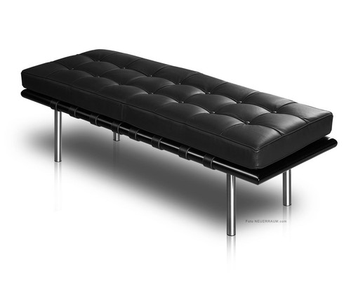 Bauhaus banc cuir noir en - bauhaus,