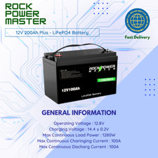 12v 50Ah 100Ah 200Ah 300Ah 400Ah Deep Cycle Rechargeable Lithium Battery for RV