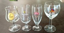 Lot 4 Verres à bière La Goudale Leffe Jupiler Stella Artois Rare Vintage