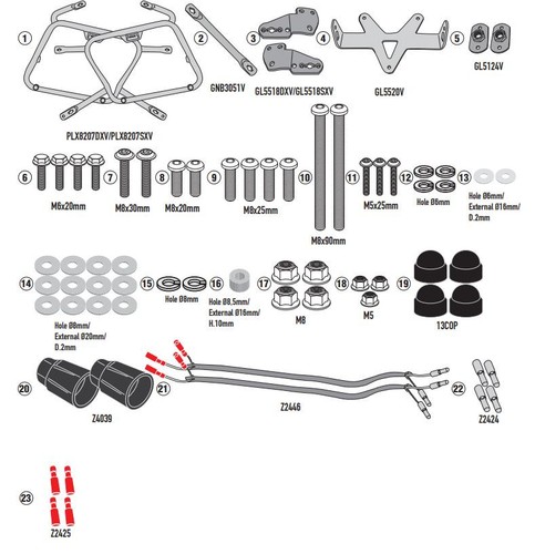 Set porte valises givi plx8207 - givi,