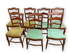 7 CHAISES ISABELINE. BOIS