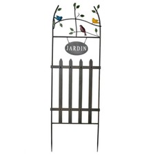 Treillage fer jardin avec oiseaux 42x2x130cm