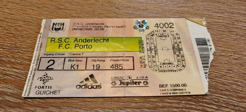 Ticket 2000 rsc anderlecht - 2000, vs