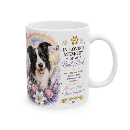 Border collie memorial mug - border,