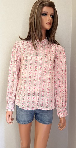 Chemise blouse rose blanche - chemise,