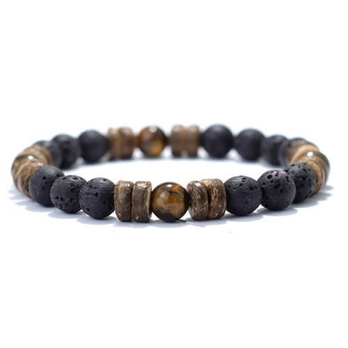 Bracelet perles lave - bracelet,