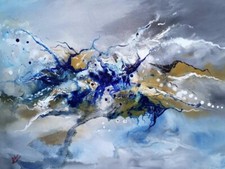 PEINTURE POUR SALLE DE BAIN tableau abstrait Original-mis en vente par l'artiste